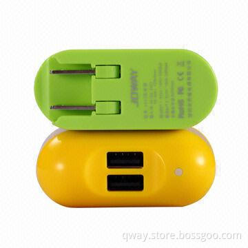 Mobile Phone Charger with 2Amp Output and 2 USB Ports for iPad/Mobile Phones/HTC Butterfly